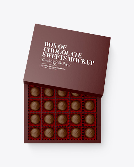 Box of Chocolate Sweets Mockup