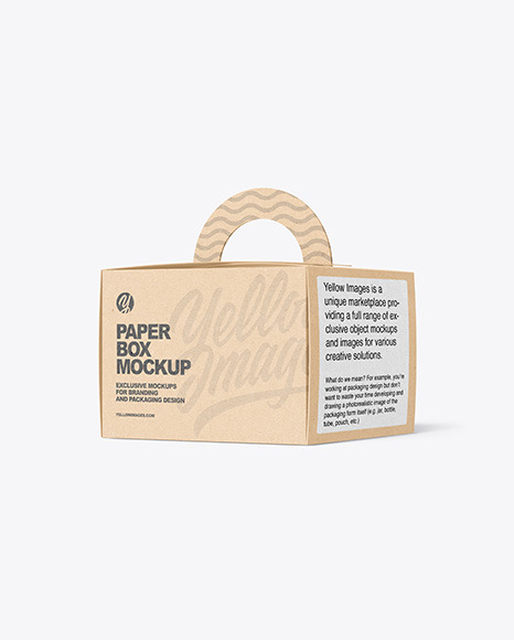 Kraft Paper Box w/ Handle Mockup