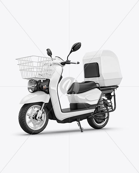 Delivery Scooter Mockup - Half Side View