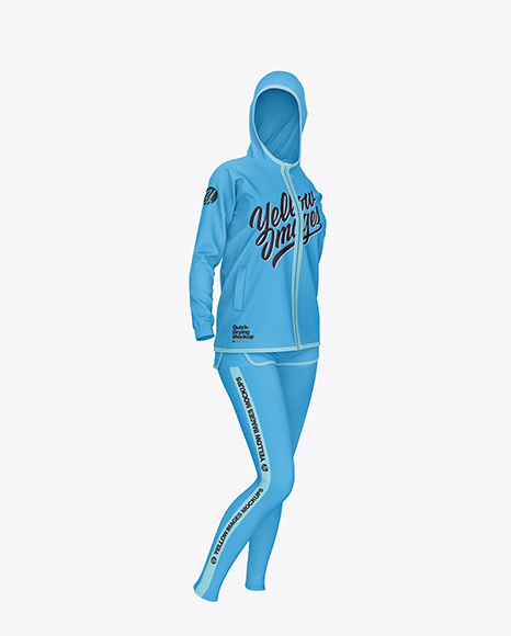 Quick-drying Women Suit Mockup – Front Half Side View
