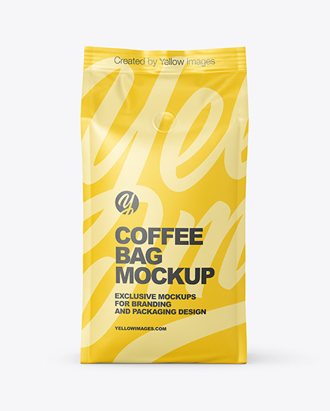 Matte Coffee Bag Mockup - Front View