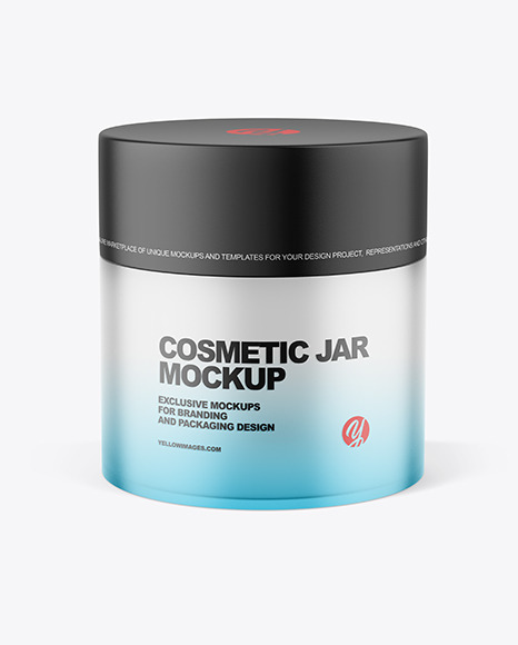 Frosted Glass Cosmetic Jar with Matte Cap Mockup