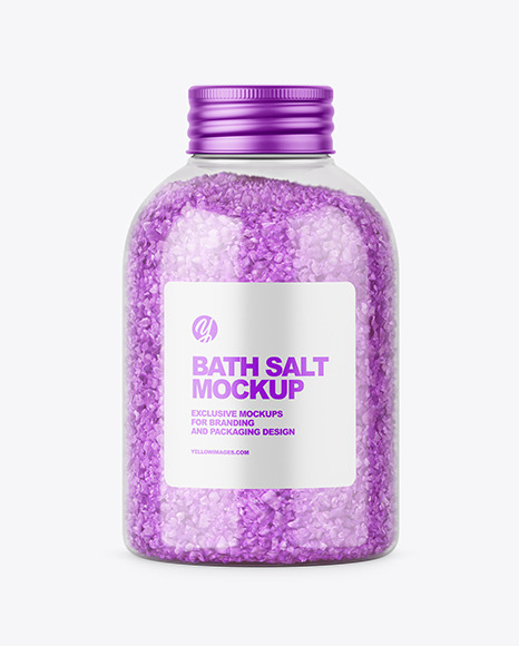 Violet Bath Salt in Jar Mockup