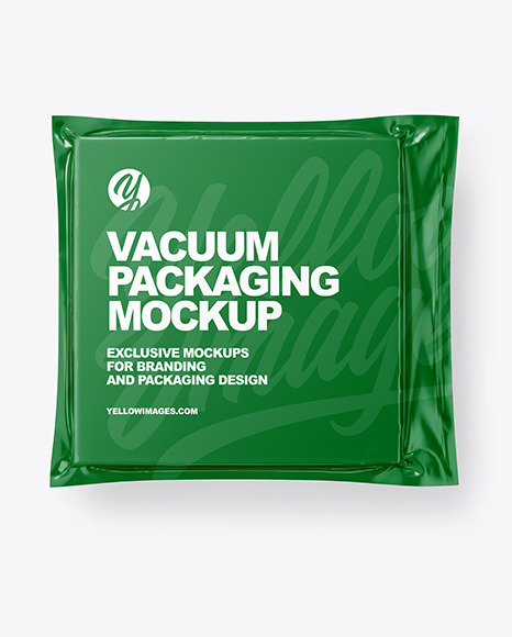 Glossy Square Vacuum Packaging Mockup