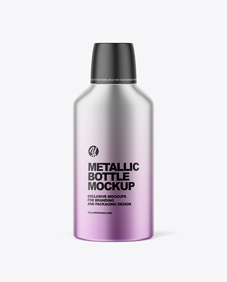 Cosmetic Metallic Bottle Mockup