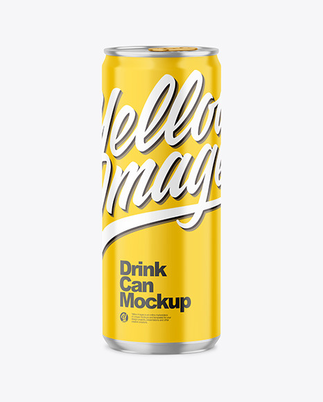 330ml Metallic Drink Can w/ Glossy Finish Mockup