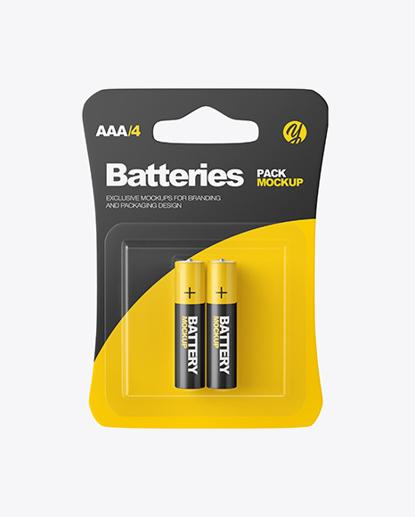 2 Pack Battery AAA Mockup