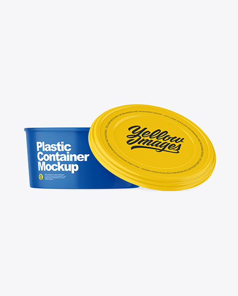 Opened Glossy Plastic Container Mockup