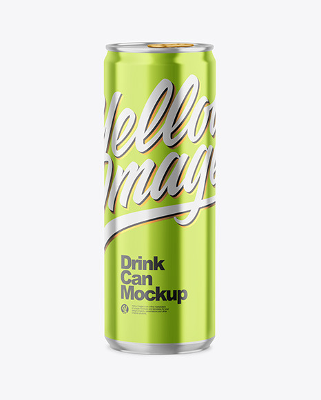 355ml Glossy Metallic Drink Can Mockup