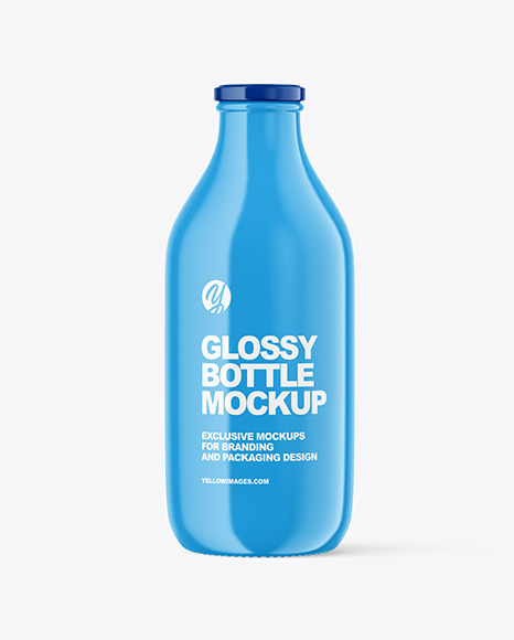 Glossy Ceramic Bottle Mockup