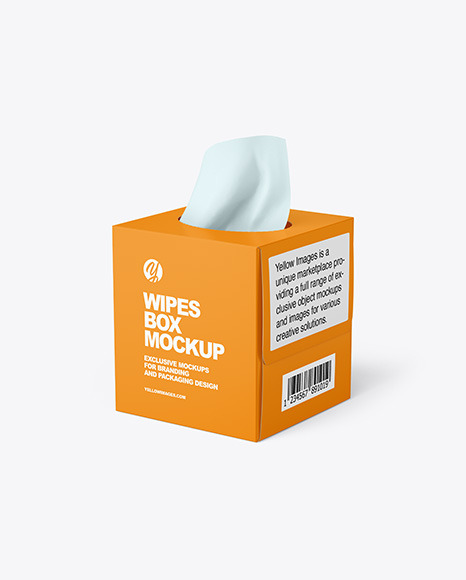 Paper Box w/ Wipes Mockup