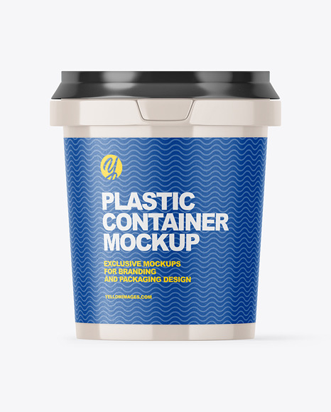 600g Glossy Plastic Container Mockup