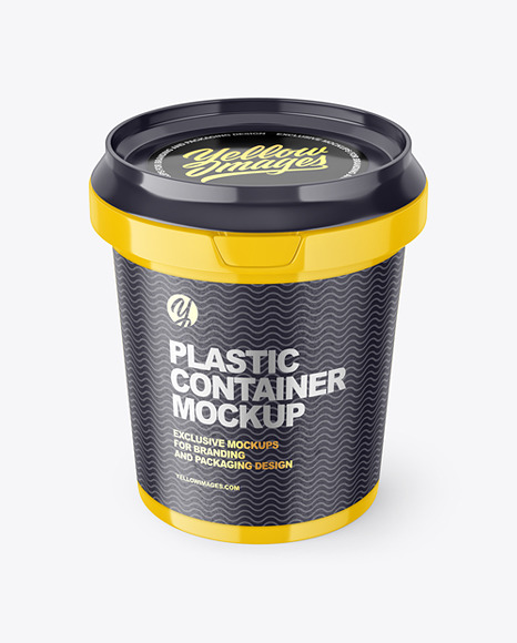 600g Glossy Plastic Cup Container Mockup