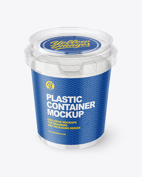 Empty Clear Plastic Cup Container Mockup