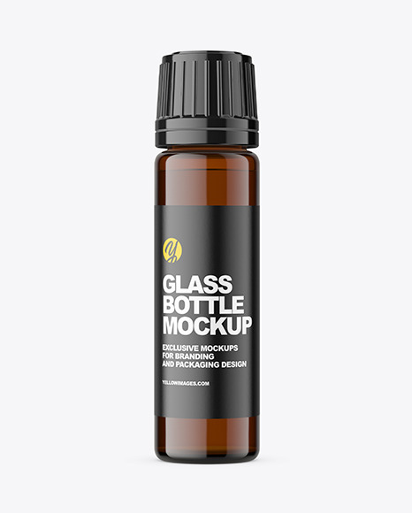 10ml Amber Glass Cosmetic Bottle Mockup