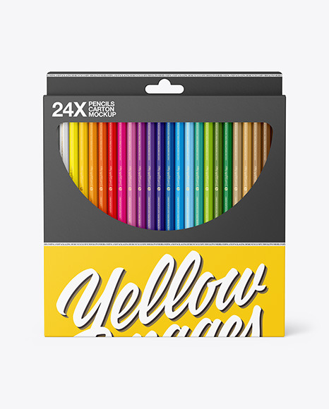 Pencils Carton Pack Mockup