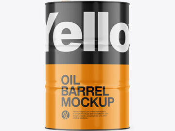 Glossy Oil Barrel Mockup