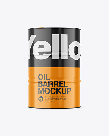 Glossy Oil Barrel Mockup