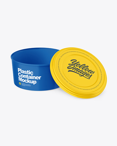 Opened Glossy Plastic Container Mockup