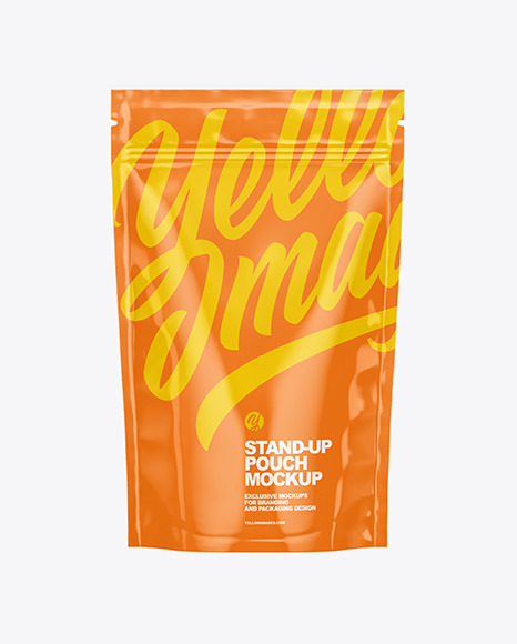 Glossy Stand Up Pouch W/ Zipper Mockup