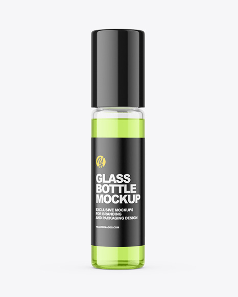 10ml Clear Glass Cosmetic Bottle Mockup