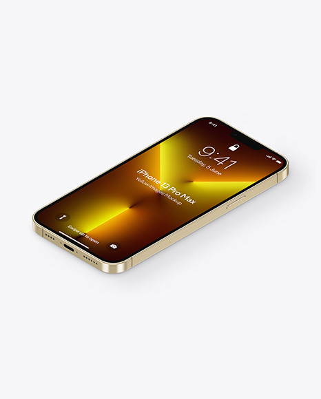 iPhone 13 Pro Max Gold Mockup