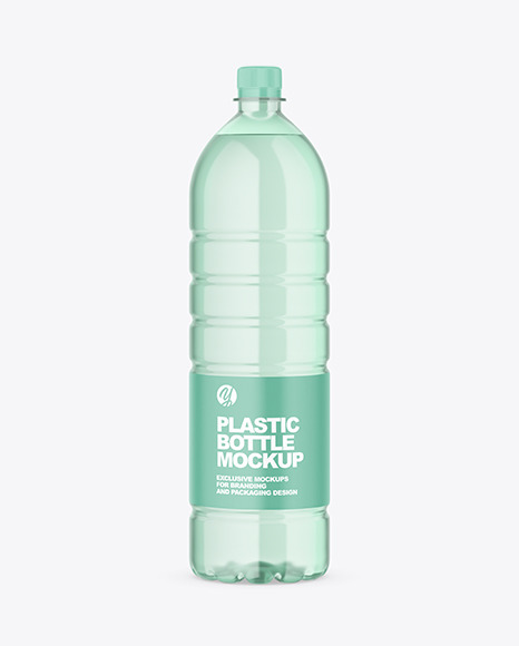 Green Plastic Water Bottle Mockup