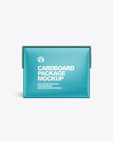 Glossy Cardboard Package Mockup
