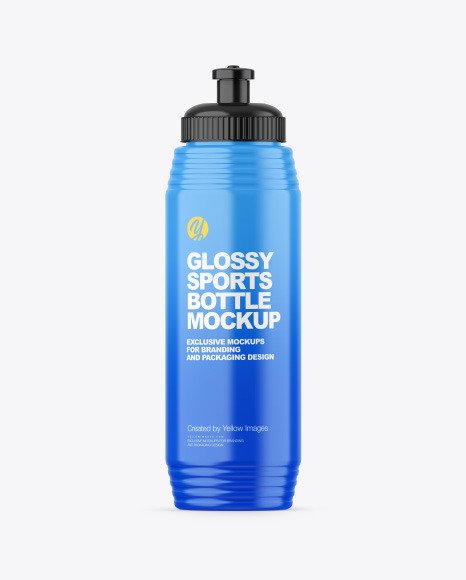 Glossy Sports Bottle Mockup