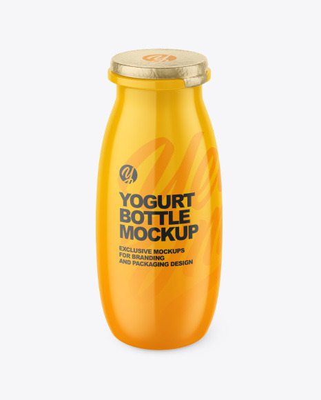 Glossy Yogurt Bottle Mockup