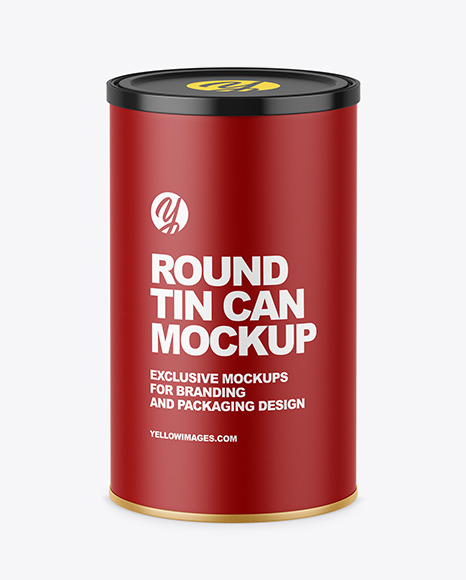 Round Tin Can w/ Matte Finish Mockup