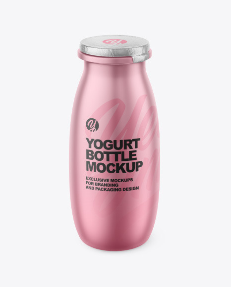 Metallic Yogurt Bottle Mockup