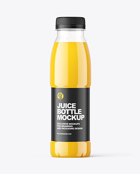 Clear Plastic Orange Juice Bottle Mockup