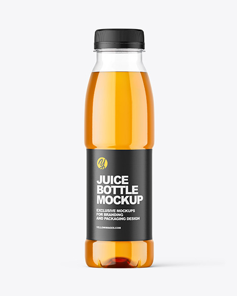 Clear Plastic Apple Juice Bottle Mockup