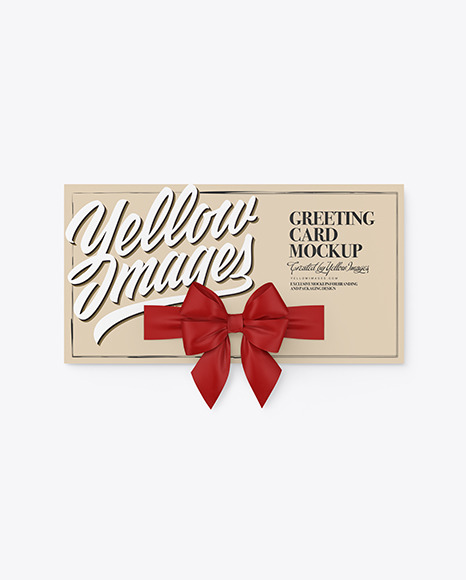 Greeting Card with Bow Mockup