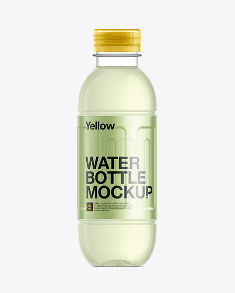 500ml PET Bottle w/ Lemon Energy Water Mockup