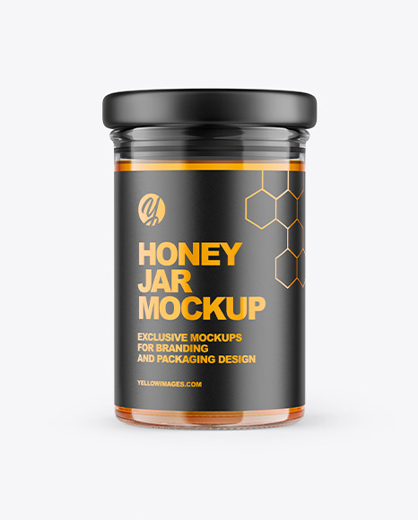 Glass Honey Jar Mockup