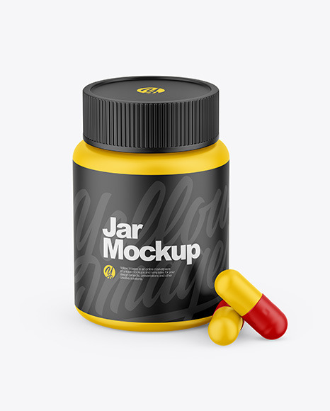 Matte Pills Jar Mockup