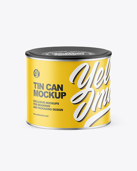 Matte Tin Can with Plastic Cap Mockup