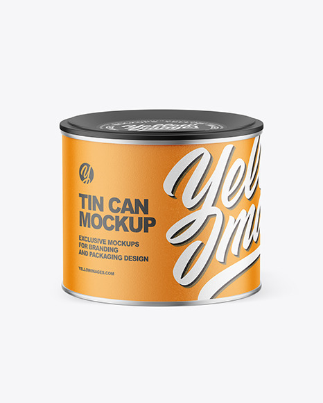 Tin Can with Textured Label and Plastic Cap Mockup