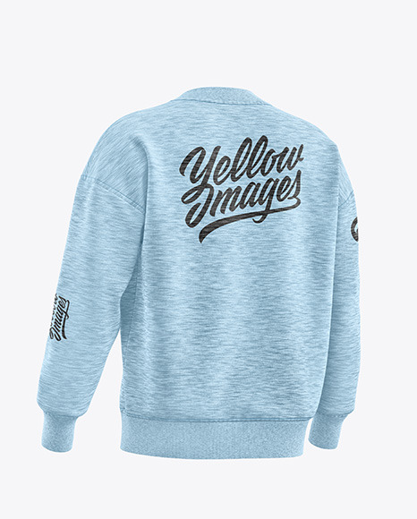 Melange Sweatshirt Mockup - Back Half Side View