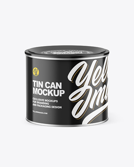 Glossy Tin Can with Plastic Cap Mockup