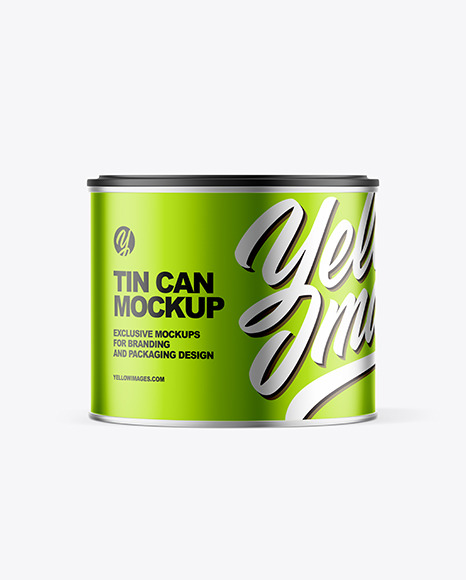 Metallic Tin Can with Plastic Cap Mockup