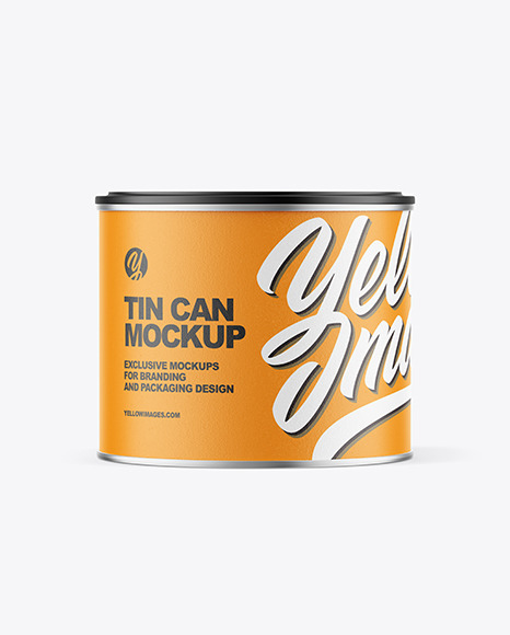 Tin Can with Textured Label and Plastic Cap Mockup