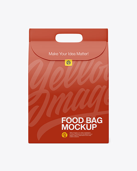 Glossy Paper Food Bag Mockup