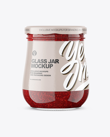 500ml Raspberry Jam Jar Mockup