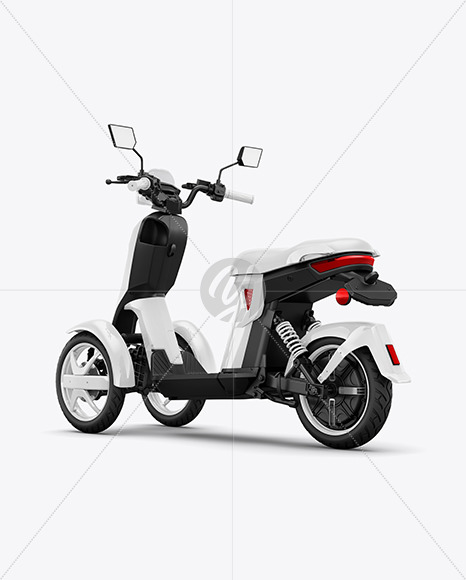 Tricycle Scooter Mockup - Back Half Side View