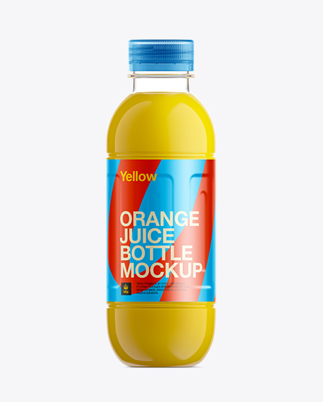 500ml Orange Juice Bottle Mockup