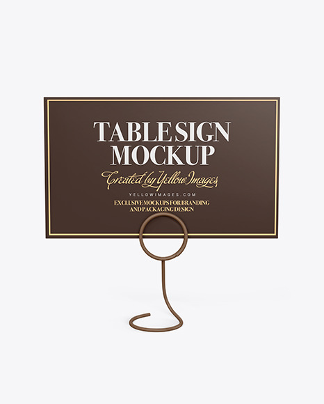 Table Sign with Matte Holder Mockup