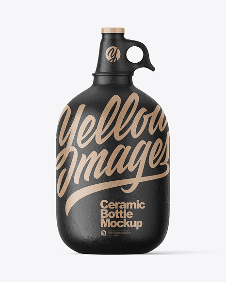 Ceramic Clay Bottle with Handle Mockup